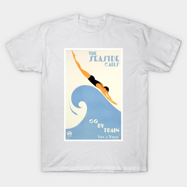 Vintage Travel Poster  Australia The Seaside Calls T-Shirt by vintagetreasure